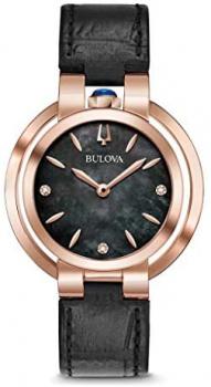 Bulova Womens Analog Quartz Watch with Leather Strap 97P139
