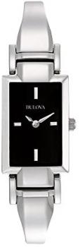Bulova Women's Dress 96L138 Silver Stainless-Steel Quartz Watch with Black Dial