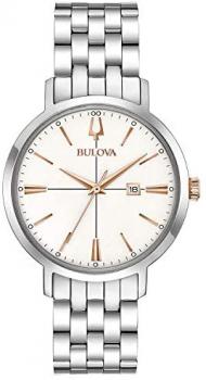 Bulova Womens Analog Quartz Watch with Stainless Steel Strap 98M130