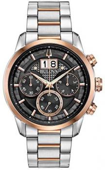 Bulova Mens Chronograph Quartz Watch with Stainless Steel Strap 98B335