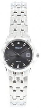 Ladies Citizen Eco-Drive Stainless Steel with Diamond Dial Wristwatch EW1540-54E