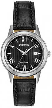 Citizen Womens Analogue Solar Powered Watch with Leather Strap FE1081-08E