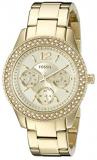 Fossil Womens Stella Gold PVD Plated Stone Set Bezel ES3589