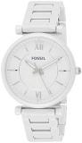 Fossil Carlie Three-Hand Pearl White Stainless Steel Watch