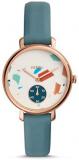 Fossil Jacqueline Three Hand Caribbean Teal Leather Women's Watch ES4524