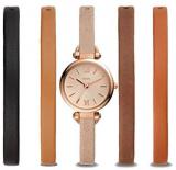 FOSSIL Georgia Mini Archival Series Three-Hand Leather Watch and Interchangeable Strap Gift Set for Woman LE1063