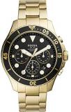 Fossil FB - 03 Chronograph Watch with Gold Tone Stainless Steel Strap for Men FS...