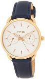 Fossil Tailor Multifunction Navy Leather Watch