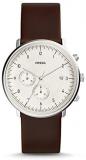 Fossil Mens Chronograph Quartz Watch with Leather Strap FS5488