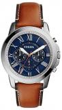 FOSSIL Mens Chronograph Quartz Watch with Leather Strap FS5210IE