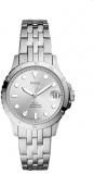 FOSSIL FB-01 Three-Hand Date Silver dial with case and Strap in Stainless Steel Silver Tone Woman's Watch ES4744