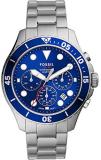 Fossil FB-03 Men's Chronograph Stainless Steel Watch with Blue Dial FS5724
