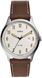 Fossil Mens Analogue Quartz Watch with Real Leather Strap FS5589
