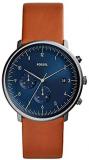 Fossil Mens Chronograph Quartz Watch with Leather Strap FS5486