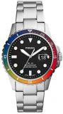 Fossil Limited Edition Pride FB - 01 Analogue Watch with Silver Tone Stainless S...