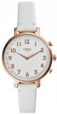 Fossil - Women's Stainless Steel Hybrid Watch with Leather Strap, White, 14 (Mod...
