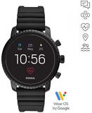 Fossil FTW4018 Men's Gen 4 Explorist HR Silicone Touchscreen Smartwatch ,Black