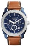 Fossil Machine Chronograph Dark Brown Leather Strap for Mens-FS5232