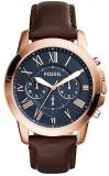 Fossil Grant Chronograph Watch with Brown Leather Strap for Men FS5068IE