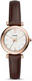 Fossil Carlie Mini Three-Hand Brown Leather Women's Watch ES4472