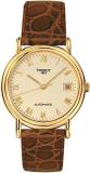 Tissot Carson Gents Beige Dial Brown Leather Strap Watch
