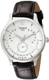 Tissot Men's Tradition 42mm Brown Leather Band Steel Case Quartz Silver-Tone Dial Watch T063.637.16.037.00