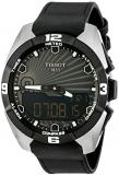 Tissot Men's 45mm Black Genuine Leather Band Steel Case Swiss Quartz Analog Watch T0914204606100