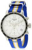 Tissot Men's 42mm Multicolor Nylon Band Steel Case Swiss Quartz Silver-Tone Dial Watch T095.417.17.037.15