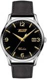 Tissot Mens Heritage Visodate Black Dial Black Leather Strap Watch T118.410.16.0...