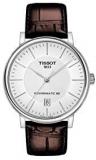 Tissot Mens T-Classic Carson Premium Powermatic 80 Brown Leather Strap Watch T12...