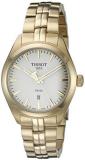 Tissot Women's 33mm Gold Tone Steel Bracelet Steel Case Swiss Quartz Silver-Tone Dial Watch T1012103303100