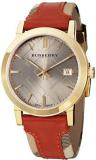 Burberry BU9016–Wristwatch Men's, Leather Strap Orange