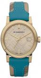 Burberry Gold Engraved Leather Ladies Watch BU9112