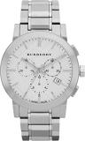 Sale! Authentic Burberry The City Luxury Women 42mm Round Chronograph Watch Stai...