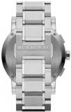 Sale! Authentic Burberry The City Luxury Women 42mm Round Chronograph Watch Stainless Steel Band Silver Date Dial BU9350