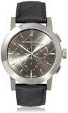 Burberry Men's The City Chronograph Charcoal Beat Check PVC Gunmetal Dial