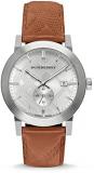 Burberry Men's Swiss Chronograph The City Brown Leather Strap Timepiece 42mm BU9...
