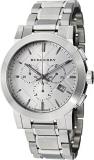 Burberry Men Unisex Women Watch The City SWISS LUXURY Round Stainless Steel Chronograph Silver Date Dial 42mm BU9350