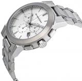 Burberry Men Unisex Women Watch The City SWISS LUXURY Round Stainless Steel Chronograph Silver Date Dial 42mm BU9350