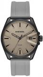 Diesel MS9 - Men's 3-Hand Analog Watch with Silicone Band and Gray Dial - DZ1878