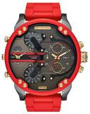Diesel Mr. Daddy 2.0 Chronograph Watch with Red Stainless Steel Strap for Men DZ...