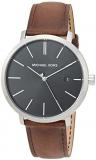 Michael Kors Blake Three-Hand Stainless Steel Watch with Leather Strap