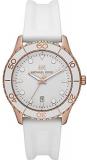 Michael Kors Runway -Analogue Quartz Watch with White Silicone Strap for Women MK6853