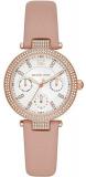 Michael Kors Parker Multifunction Watch with Pink Leather Strap for Women MK2914
