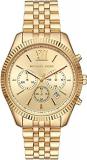 Michael Kors Women's Lexington Chronograph Gold-Tone Stainless Steel Watch MK670...