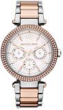 Michael Kors Parker Two Tone Rose Gold & Silver Stainless Steel Ladies Watch...