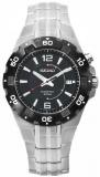 Seiko Men's Quartz Watch with Black Dial Analogue Display and Silver Stainless Steel Bracelet SKA445P1
