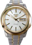 Seiko5 Automatic Men's 2 Tone Case And Bracelet Watch With White Dial SNKE54K1