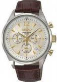 Men Seiko SSB069 Stainless Steel Case Chronograph Champagne Dial Date Display L