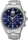 Seiko SPC081P1's Watch Quartz Chronograph Strap Blue Dial Steel Grey